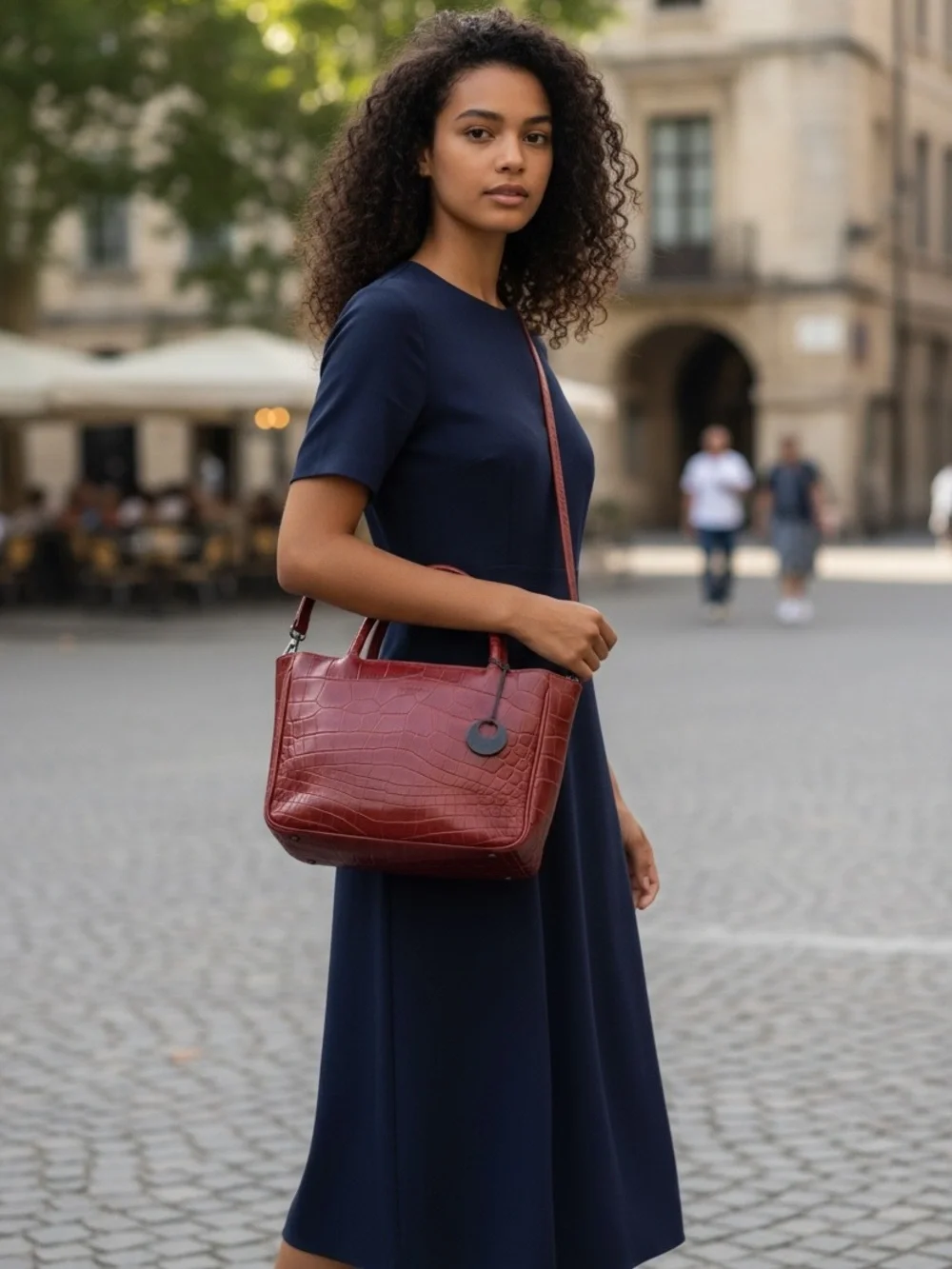 Furla structured croc